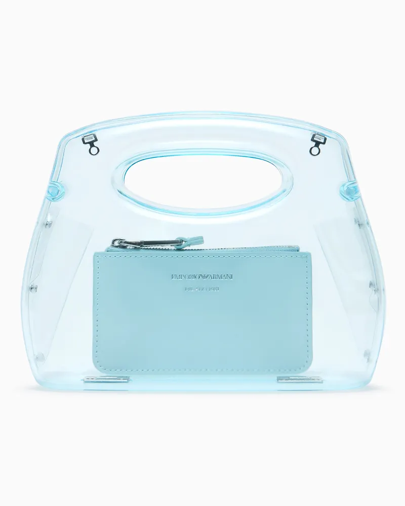 Emporio Armani Clutch a tracolla in pvc trasparente Trasparente