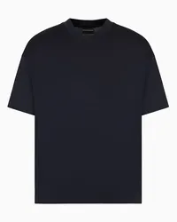 Emporio Armani OFFICIAL STORE T-shirt Scollo V In Jersey Misto Lyocell Asv Blu