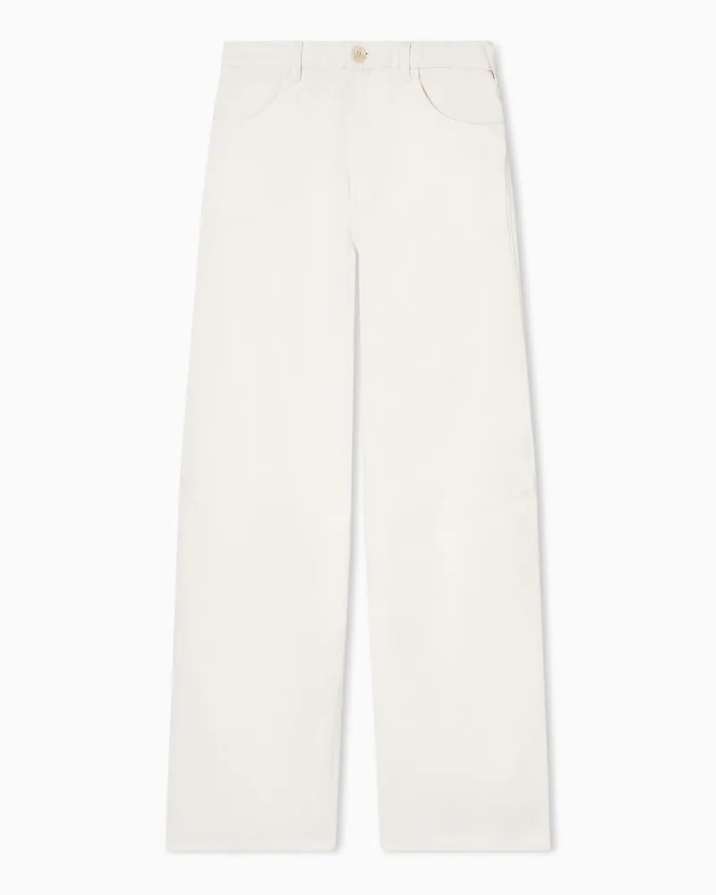 Emporio Armani Pantaloni J3F in lino e lyocell tinto capo Bianco