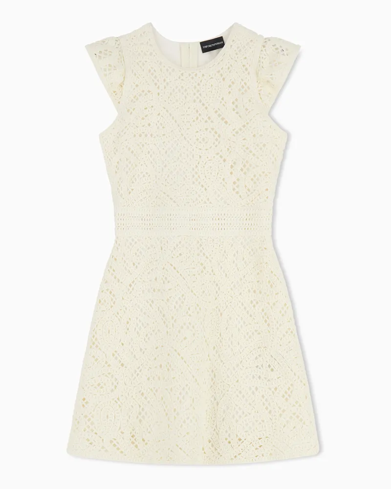 Emporio Armani Abito in tessuto ricamo cornely effetto macramé Bianco