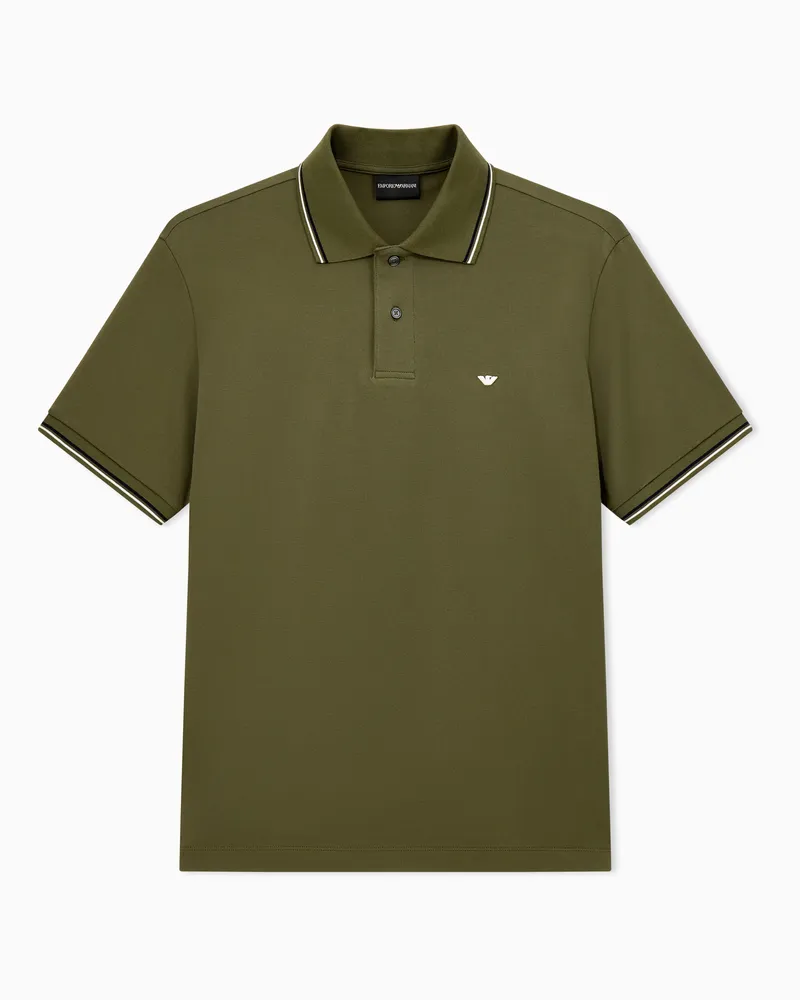 Emporio Armani Polo Essential in jersey di cotone con vestibilità regolare Verde
