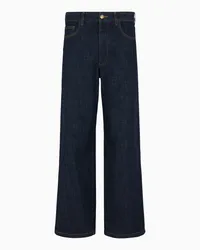 Emporio Armani OFFICIAL STORE Jeans In Denim Trattamento Dirty Con Ricamo Ea Blu