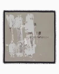 Emporio Armani OFFICIAL STORE Foulard In Seta Con Stampa E Profilo Sfrangiato Beige