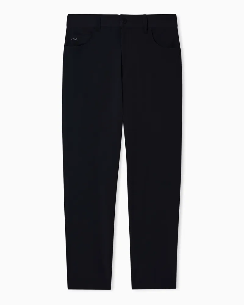 Emporio Armani Pantaloni J05 regular fit in twill di nylon stretch Blu