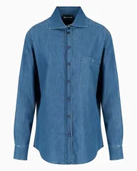 Emporio Armani OFFICIAL STORE Camicia In Denim Stone Wash Denim