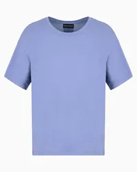 Emporio Armani OFFICIAL STORE Maglia In Jersey Supima Con Ricamo Logo Signature A Rilievo Asv Viola