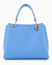 Emporio Armani OFFICIAL STORE Borsa A Mano Effetto Palmellato Con Charm Aquila Blu