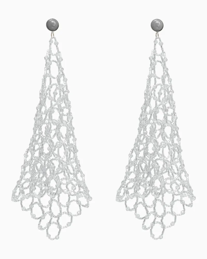 Emporio Armani Maxi orecchini pendenti con struttura reticolata Azzurro