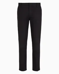 Emporio Armani OFFICIAL STORE Pantaloni Chino In Gabardina Comfort Nero