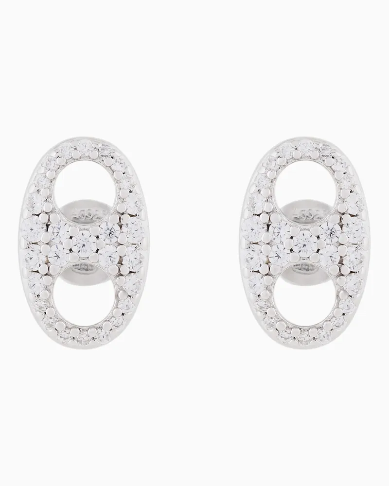 Emporio Armani Orecchini a bottone in argento sterling Multicolore