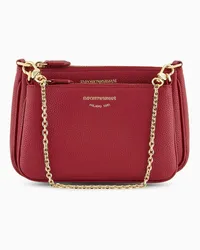 Emporio Armani OFFICIAL STORE Mini Bag Doppia A Tracolla Stampa Cervo Bordeaux