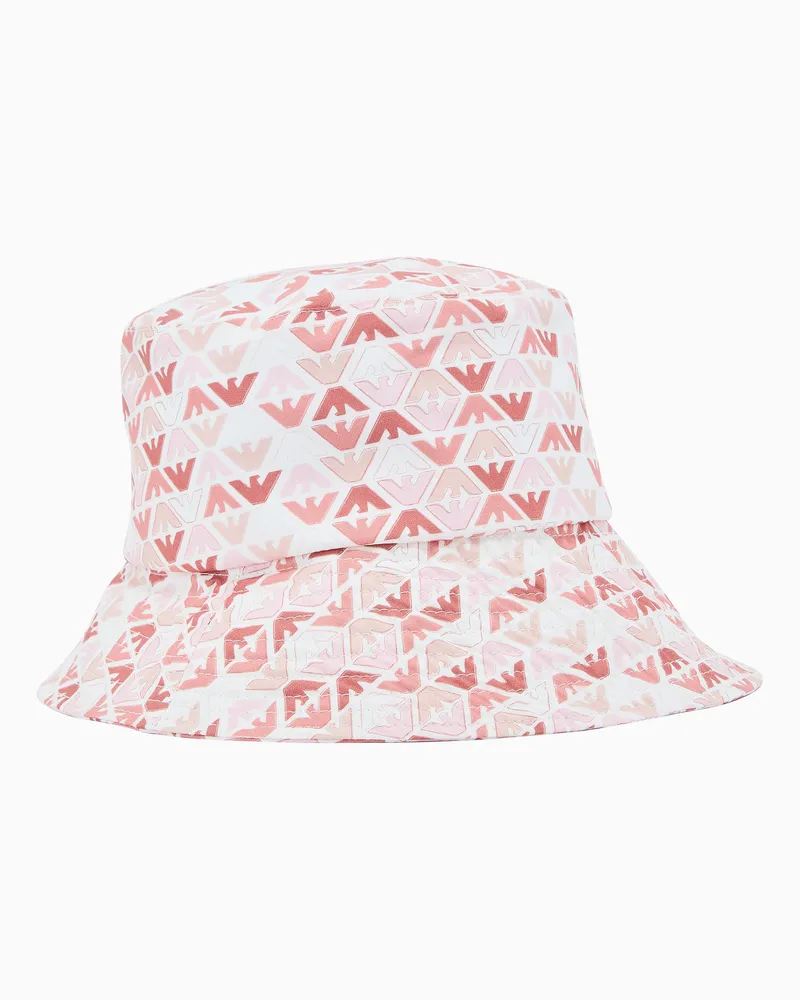 Emporio Armani Cloche in popeline stampa all over Rosa