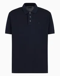 Emporio Armani OFFICIAL STORE Polo In Piquet Mercerizzato Con Dettagli A Coste Blu