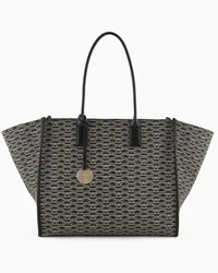 Emporio Armani OFFICIAL STORE Maxi Shopper Stampa Monogram All Over Nero