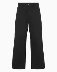 Emporio Armani OFFICIAL STORE Pantaloni Cinque Tasche In Gabardina Organica Asv Capsule Nero