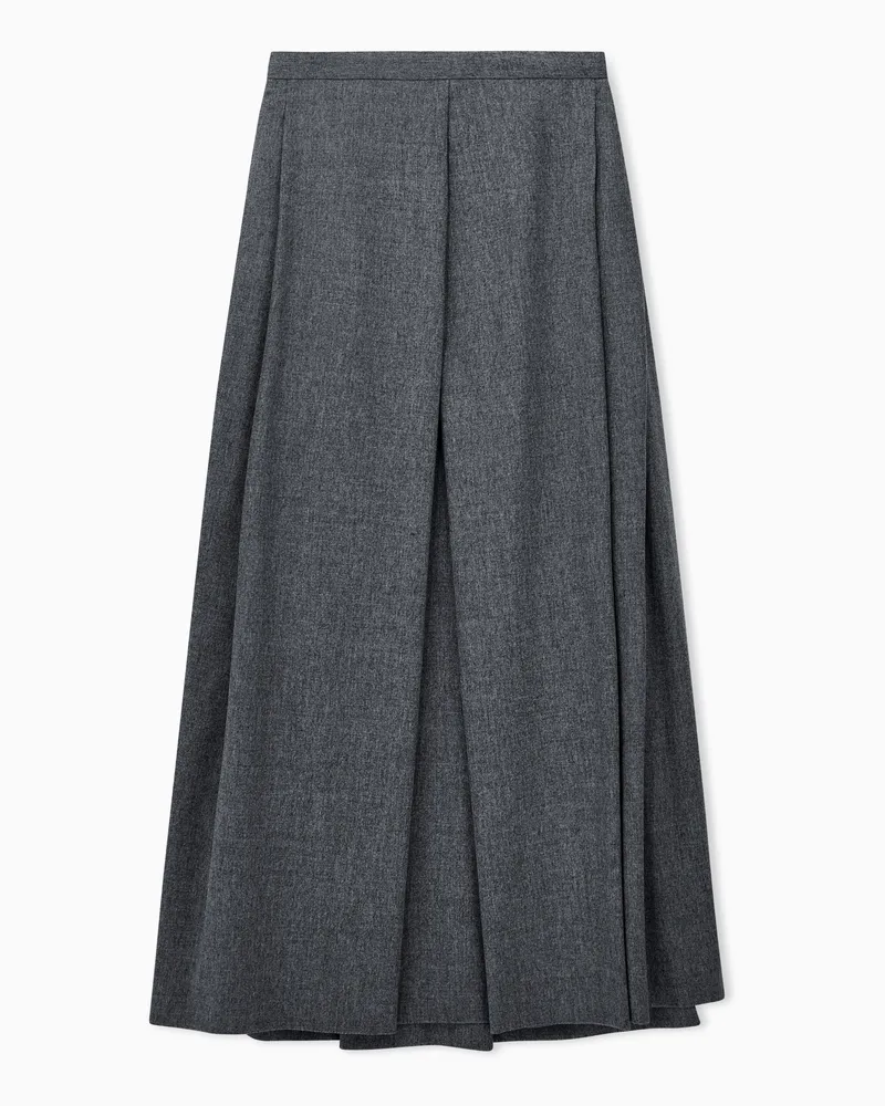 Emporio Armani Gonna lunga in flanella di lana Capsule Signature Grigio