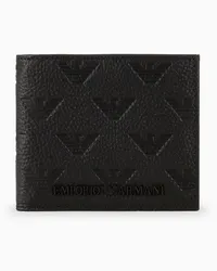 Emporio Armani OFFICIAL STORE Portafoglio Coin Pocket In Pelle Embossed Eagle All Over Nero