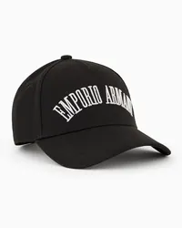 Emporio Armani OFFICIAL STORE Cappello Da Baseball Con Maxi Logo Ricamato Nero