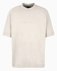 Emporio Armani OFFICIAL STORE T-shirt Over Fit In Jersey Heavy Con Logo Bombato A Rilievo Grigio