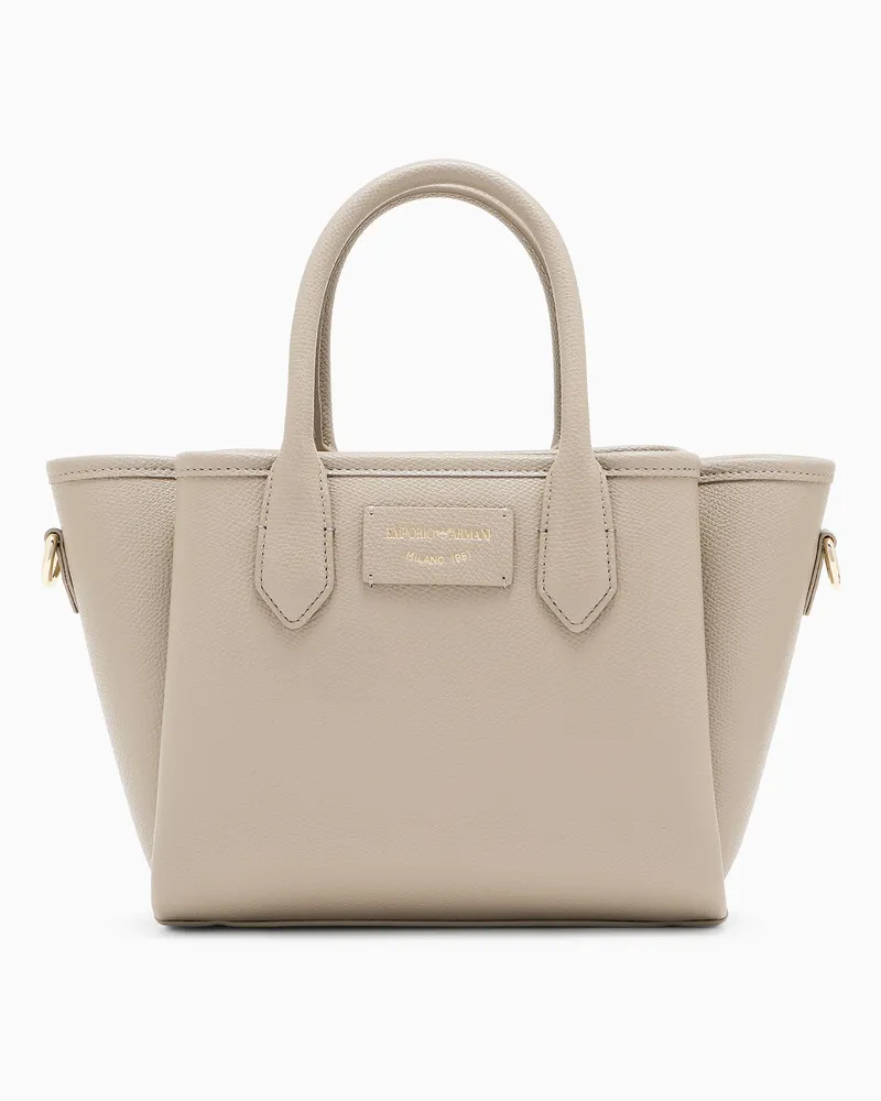 Emporio Armani Shopper piccola finish palmellato Beige