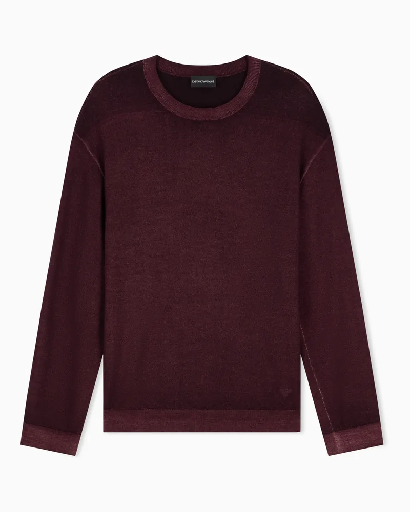 Emporio Armani Maglione in lana vergine rasata Bordeaux