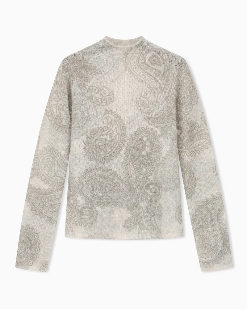 Emporio Armani Maglione in alpaca stampa paisley Capsule Boteh Verde