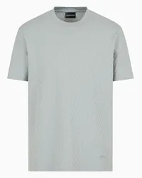 Emporio Armani OFFICIAL STORE T-shirt In Jersey Jacquard A Rilievo Effetto 3d Asv Grigio