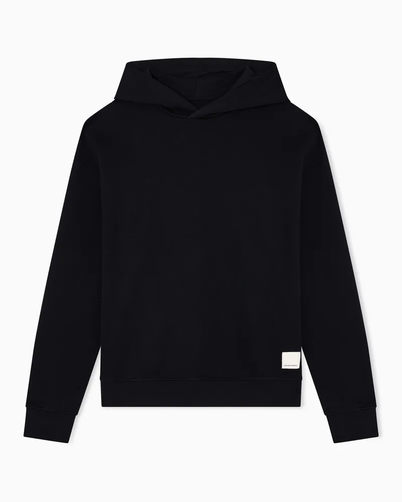 Emporio Armani Felpa con cappuccio in jersey Nero