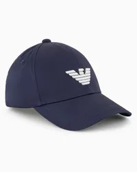 Emporio Armani OFFICIAL STORE Cappello Baseball Beachwear Con Ricamo Aquila A Rilievo Blu