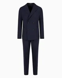 Emporio Armani OFFICIAL STORE Abito Doppiopetto In Misto Lana Vergine E Mohair Stretch Blu