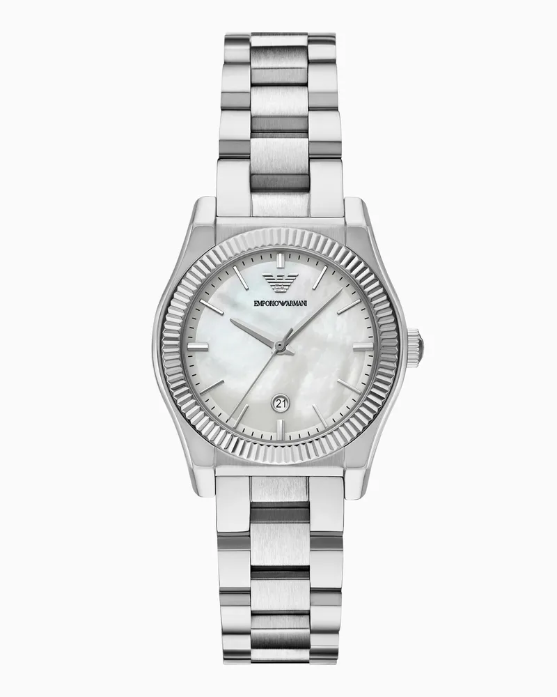 Emporio Armani Orologio in acciaio inossidabile a tre lancette Multicolore