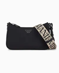 Emporio Armani OFFICIAL STORE Borsa Baguette In Nylon Riciclato Travel Essential Nero