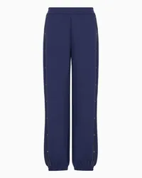 Emporio Armani OFFICIAL STORE Pantaloni Jogger In Double Jersey Con Tape Logo Aquila Blu