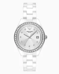 Emporio Armani OFFICIAL STORE Orologio In Ceramica Bianca A Tre Lancette Con Datario Bianco