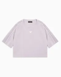 Emporio Armani OFFICIAL STORE T-shirt Over Fit In Jersey Heavy Con Tape Aquile Su Maniche Asv Lilla