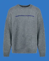 Emporio Armani OFFICIAL STORE Maglione In Lana Garzata Capsule Black Blue Asv Grigio