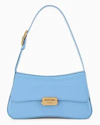 Emporio Armani OFFICIAL STORE Borsa A Spalla Baguette Finish Spazzolato Azzurro