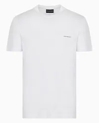 Emporio Armani OFFICIAL STORE T-shirt In Jersey Misto Lyocell Con Micro Logo Lettering Asv Bianco