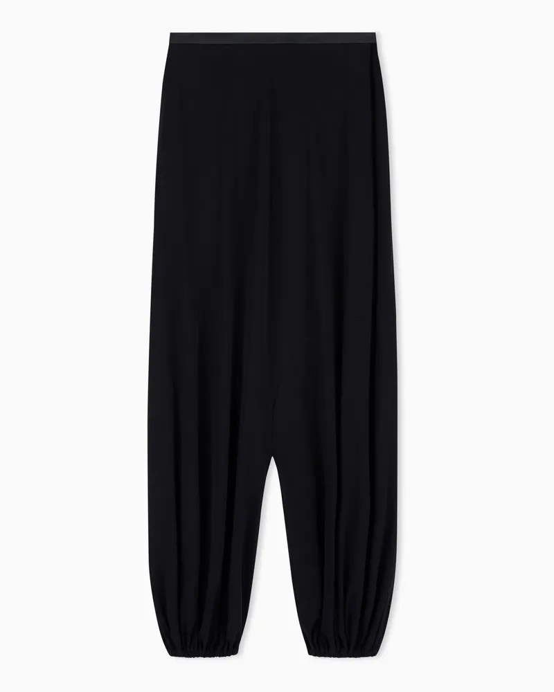 Emporio Armani Pantaloni jodhpur in viscosa stretch mano crepe Nero