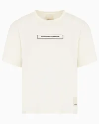 Emporio Armani OFFICIAL STORE T-shirt In Jersey Organico Con Stampa Capsule Black Blue Asv Bianco