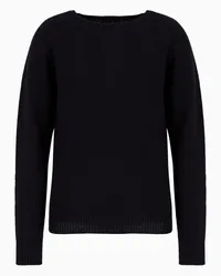 Emporio Armani OFFICIAL STORE Maglione Girocollo In Puro Cashmere Blu