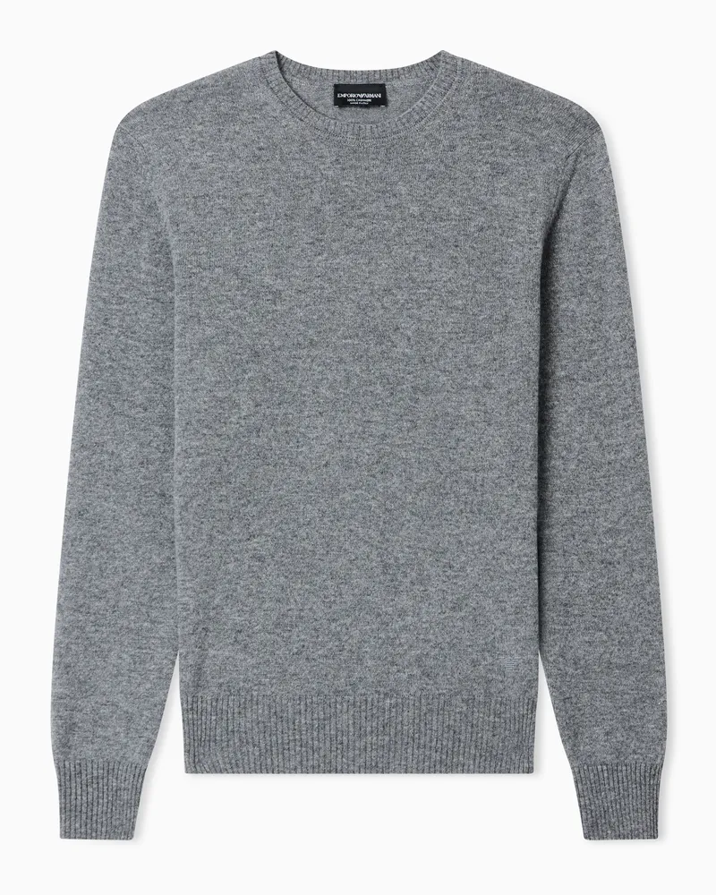 Emporio Armani Maglione in puro cashmere rasato Grigio