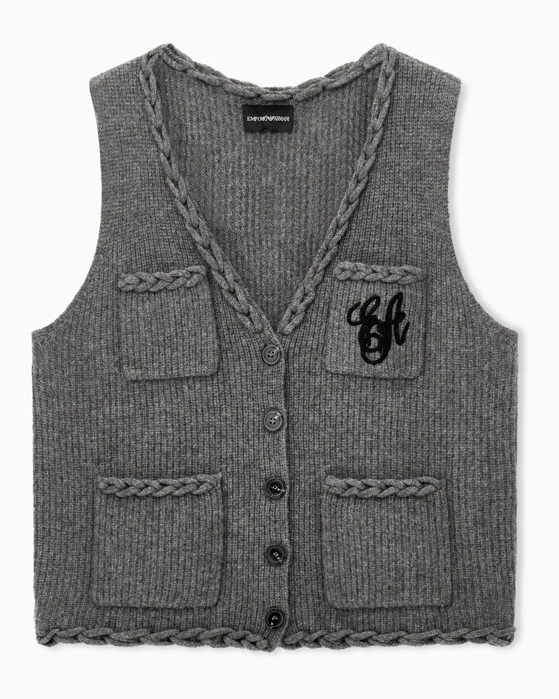 Emporio Armani Gilet in misto lana di yak Capsule Signature Grigio
