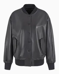 Emporio Armani OFFICIAL STORE Bomber In Nappa Di Agnello Semianilina Nero