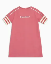 Emporio Armani OFFICIAL STORE Abito In Felpa A Maniche Corte Con Ricamo Logo Rosa