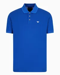 Emporio Armani OFFICIAL STORE Polo In Piquet Mercerizzato Con Micro Eagle Blu