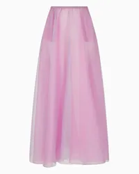 Emporio Armani OFFICIAL STORE Gonna Lunga A Vita Elastica In Tulle E Organza Rosa