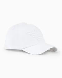 Emporio Armani OFFICIAL STORE Cappello Da Baseball Con Maxi Aquila Ricamata Bianco