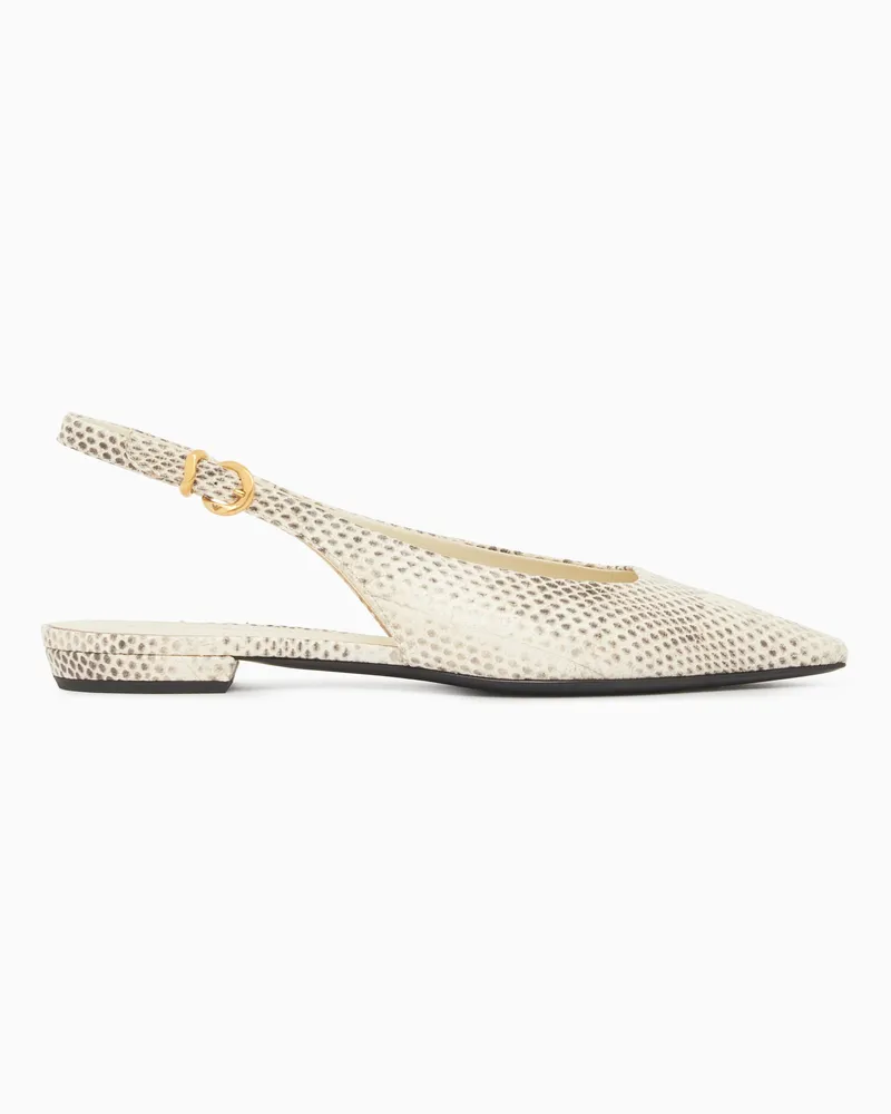 Emporio Armani Ballerine slingback in pelle stampa pitone Fantasia