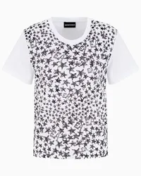 Emporio Armani OFFICIAL STORE T-shirt In Jersey Organico Con Stampa Stelle All Over Asv Fantasia